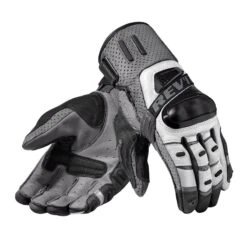 Revit Cayenne Pro Leather Motorcycle Gloves (Silver|Black)