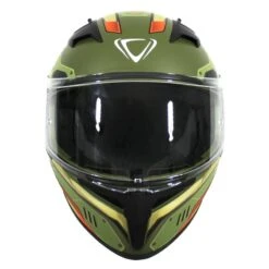 Vemar Ghibli Robot Motorcycle Helmet (Matt Khaki/Orange) -Motorcycle Equipment Store 26178 2