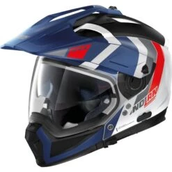 Nolan N70-2X Decurio N-Com Helmet (Metal White/Blue/Red)