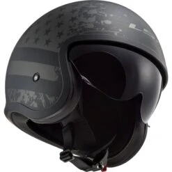 LS2 OF599 Spitfire Black Flag Open Face Helmet (Matt Black) -Motorcycle Equipment Store 29714 2