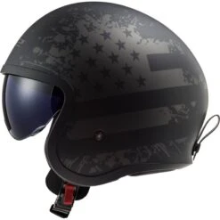 LS2 OF599 Spitfire Black Flag Open Face Helmet (Matt Black) -Motorcycle Equipment Store 29714 4