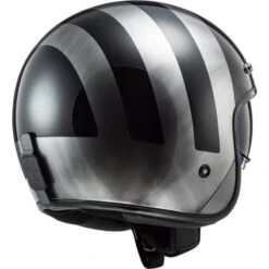 LS2 OF601 Bob Lines Open Face Helmet (Black|Silver) -Motorcycle Equipment Store 29723 2
