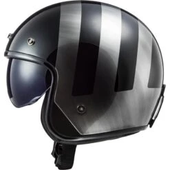 LS2 OF601 Bob Lines Open Face Helmet (Black|Silver) -Motorcycle Equipment Store 29723 4