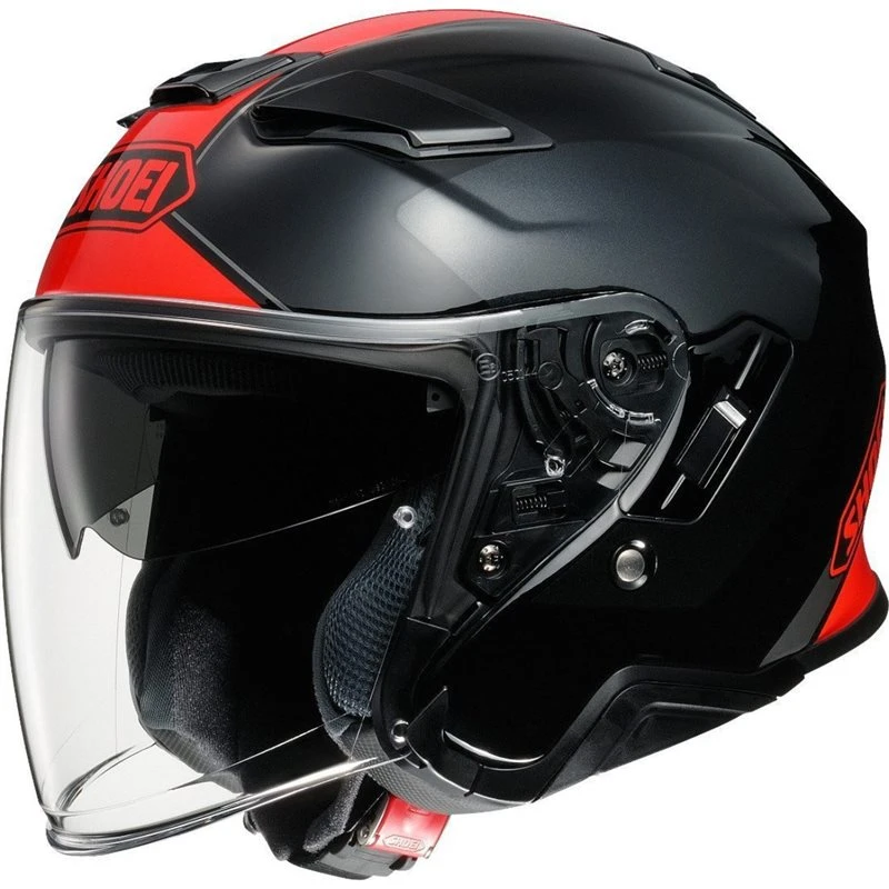 Shoei J-Cruise 2 Adagio TC1 Open Faced Helmet (Black|Red) 1 Shoei J-Cruise 2 Adagio TC1 Open Faced Helmet (Black|Red)