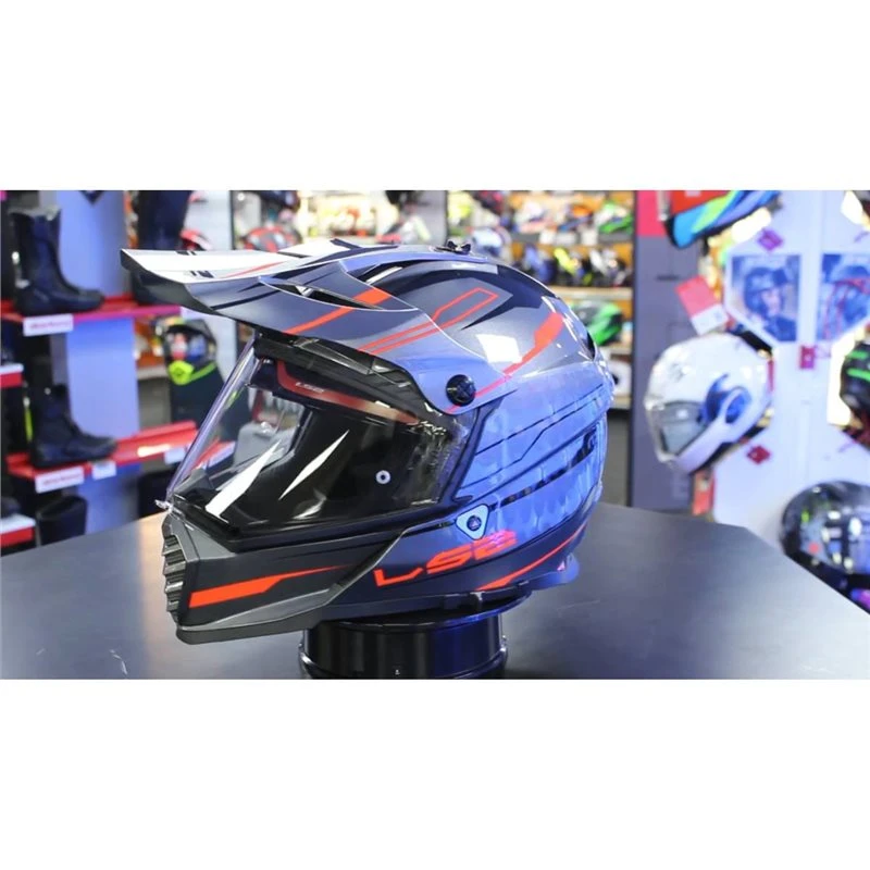 LS2 MX436 Pioneer Evo Knight Off Road Helmet (Titanium/Fluo Orange) 2 LS2 MX436 Pioneer Evo Knight Off Road Helmet (Titanium/Fluo Orange) - Image 2