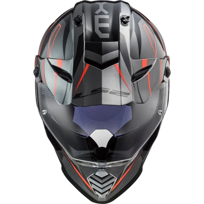 LS2 MX436 Pioneer Evo Knight Off Road Helmet (Titanium/Fluo Orange) 4 LS2 MX436 Pioneer Evo Knight Off Road Helmet (Titanium/Fluo Orange) - Image 4