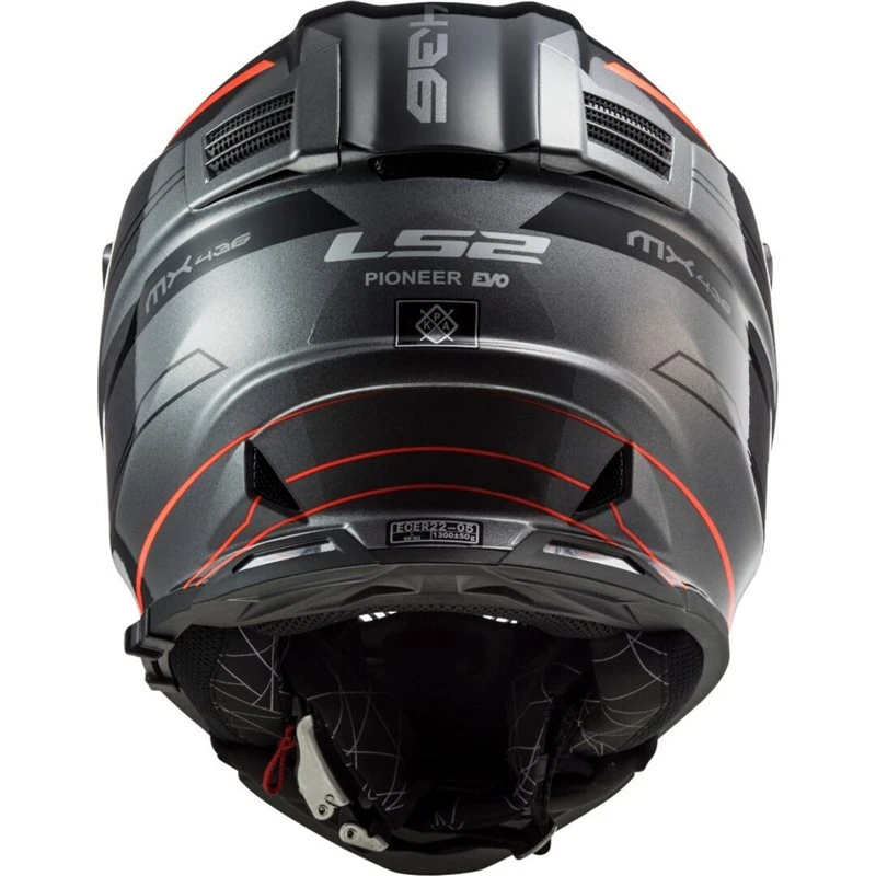 LS2 MX436 Pioneer Evo Knight Off Road Helmet (Titanium/Fluo Orange) 5 LS2 MX436 Pioneer Evo Knight Off Road Helmet (Titanium/Fluo Orange) - Image 5