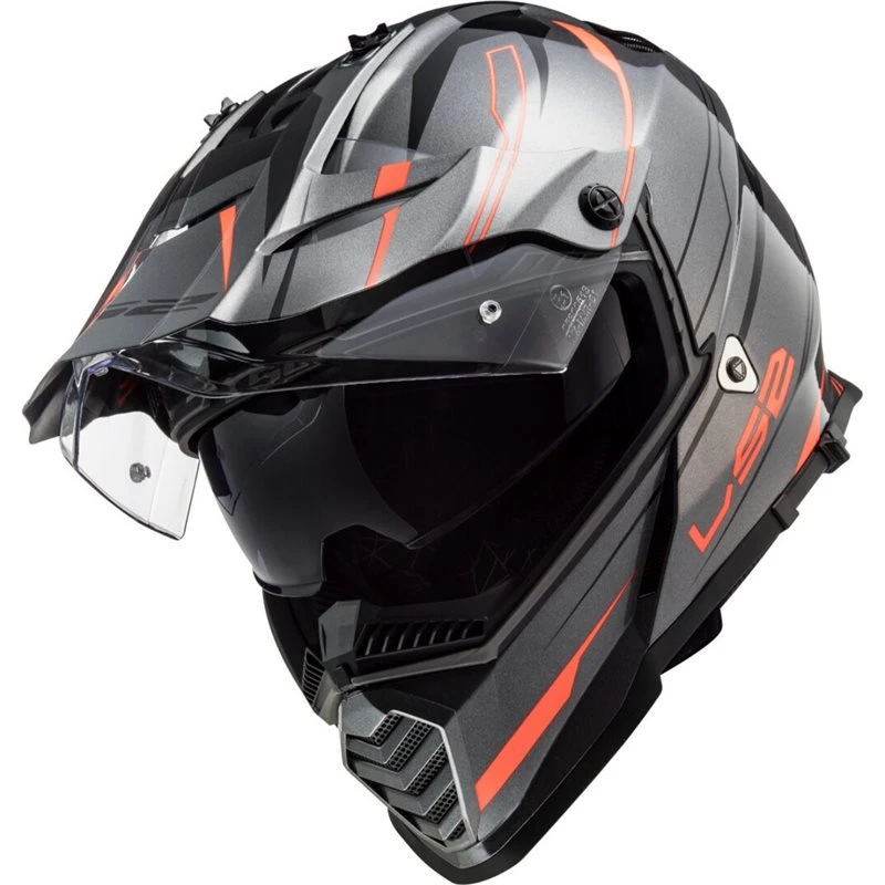 LS2 MX436 Pioneer Evo Knight Off Road Helmet (Titanium/Fluo Orange) 7 LS2 MX436 Pioneer Evo Knight Off Road Helmet (Titanium/Fluo Orange) - Image 7