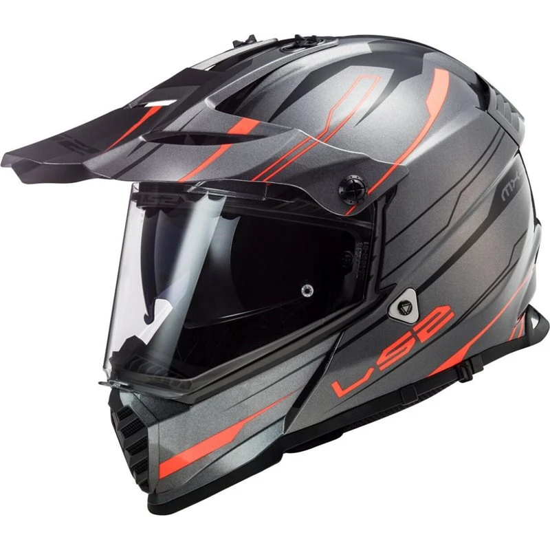 LS2 MX436 Pioneer Evo Knight Off Road Helmet (Titanium/Fluo Orange) 1 LS2 MX436 Pioneer Evo Knight Off Road Helmet (Titanium/Fluo Orange)