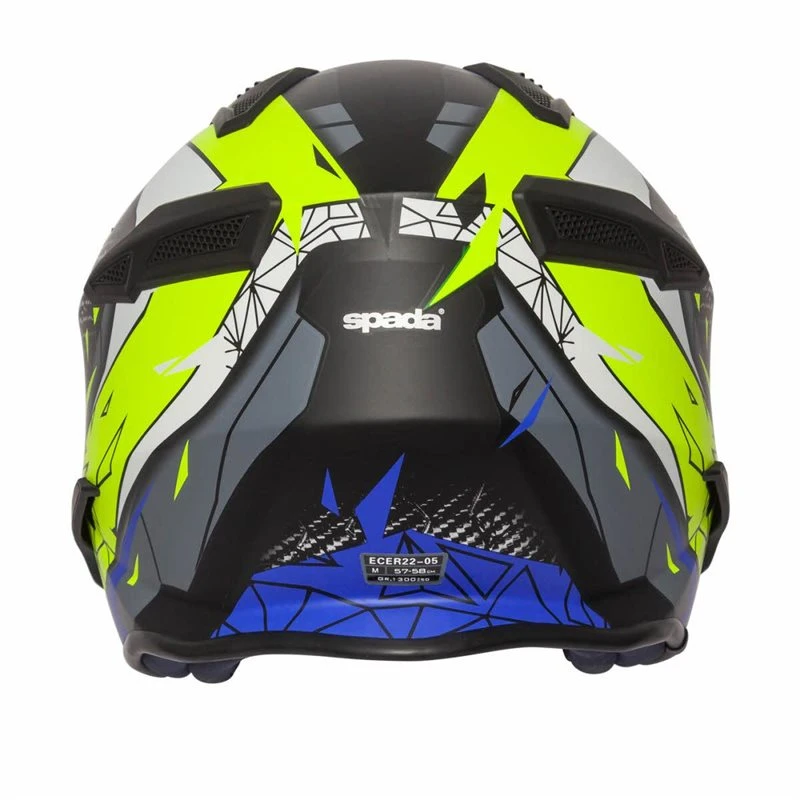 Spada Storm Open Face Helmet (Matt Black/Blue/Flo Yellow) 4 Spada Storm Open Face Helmet (Matt Black/Blue/Flo Yellow) - Image 4