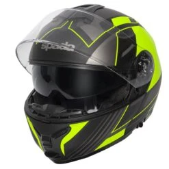 Spada Orion Whip Flip Front Helmet (Matt Black/Flo Yellow)