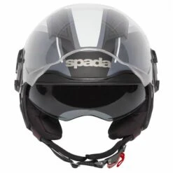 Spada Lycan Strobe Open Face Helmet (Matt Black/White) -Motorcycle Equipment Store 30741 2