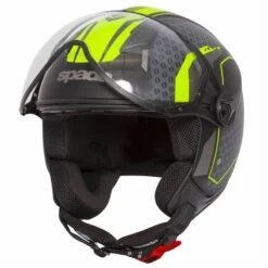 Spada Hellion Arrow Open Face Helmet (Matt Black/Flo Yellow)