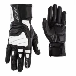 RST Turbine CE Leather Gloves 2669 (Black/White)
