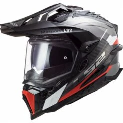 LS2 MX701 Explorer Carbon Frontier Off Road Helmet (Titanium/Red)