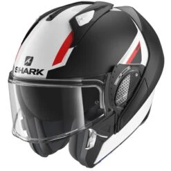 Shark Evo GT Sean Flip Front Helmet (White|Matt Black|Red) -Motorcycle Equipment Store 32556 2