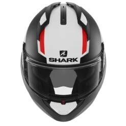 Shark Evo GT Sean Flip Front Helmet (White|Matt Black|Red) -Motorcycle Equipment Store 32556 4