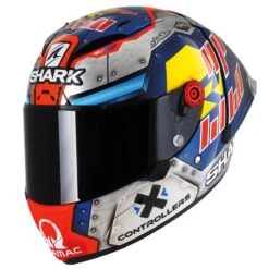 Shark Race R Pro GP Martinator Signature Helmet (Blue/Chrome/Orange)