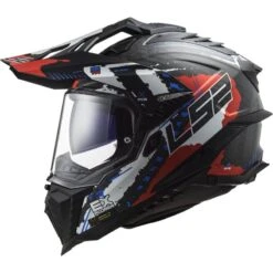 LS2 MX701 Explorer Carbon Adventure Helmet (Black|Red) -Motorcycle Equipment Store 33155 2