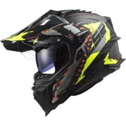 LS2 MX701 Extend Explorer Carbon Helmet (Black|Yellow) -Motorcycle Equipment Store 33156 2