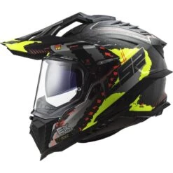 LS2 MX701 Extend Explorer Carbon Helmet (Black|Yellow) -Motorcycle Equipment Store 33156 3