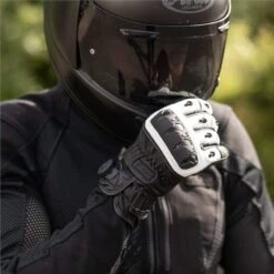 Knox Orsa Mens Leather Glove (White/Black) -Motorcycle Equipment Store 33548 2