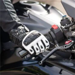 Knox Orsa Mens Leather Glove (White/Black) -Motorcycle Equipment Store 33548 3