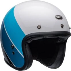 Bell Custom 500 Riff Open Face Helmet (Gloss White/Blue)