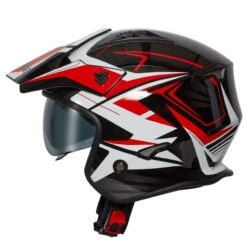 Spada Rock Stream Open Face Helmet (Black/Red/White) -Motorcycle Equipment Store 34244 2