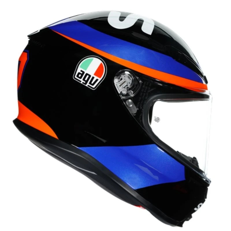 AGV K6 Marini Sky Racing Replica Helmet (Black|Blue|Orange) 3 AGV K6 Marini Sky Racing Replica Helmet (Black|Blue|Orange) - Image 3