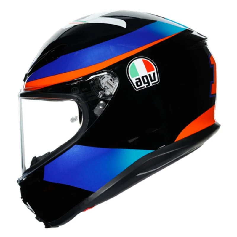 AGV K6 Marini Sky Racing Replica Helmet (Black|Blue|Orange) 4 AGV K6 Marini Sky Racing Replica Helmet (Black|Blue|Orange) - Image 4