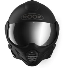Roof RO9 Roadster Iron Helmet (Matt Black/Silver) -Motorcycle Equipment Store 34732 2