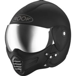 Roof RO9 Roadster Iron Helmet (Matt Black/Silver) -Motorcycle Equipment Store 34732 4
