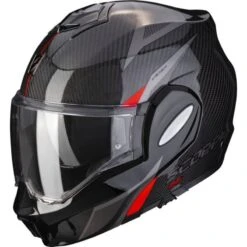 Scorpion Exo Tech Carbon Flip Front Helmet (Black/Red)