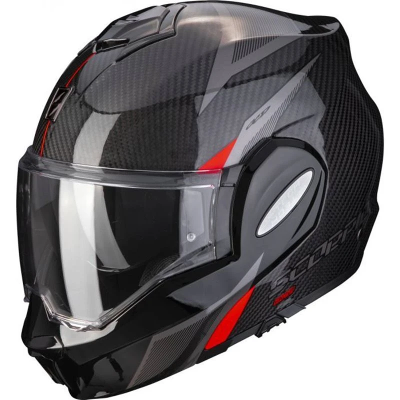 Scorpion Exo Tech Carbon Flip Front Helmet (Black/Red) 1 Scorpion Exo Tech Carbon Flip Front Helmet (Black/Red)