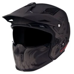 MT Streetfighter Darkness Helmet (Matt Black|Grey)