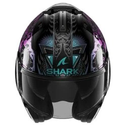 Shark Evo ES K-Rozen Flip Front Helmet (Black/Violet) -Motorcycle Equipment Store 35063 2