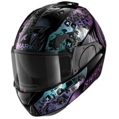 Shark Evo ES K-Rozen Flip Front Helmet (Black/Violet)