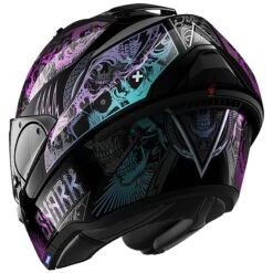 Shark Evo ES K-Rozen Flip Front Helmet (Black/Violet) -Motorcycle Equipment Store 35063 4