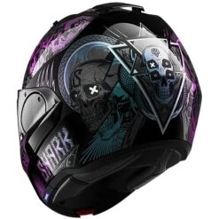 Shark Evo ES K-Rozen Flip Front Helmet (Black/Violet) -Motorcycle Equipment Store 35063 5