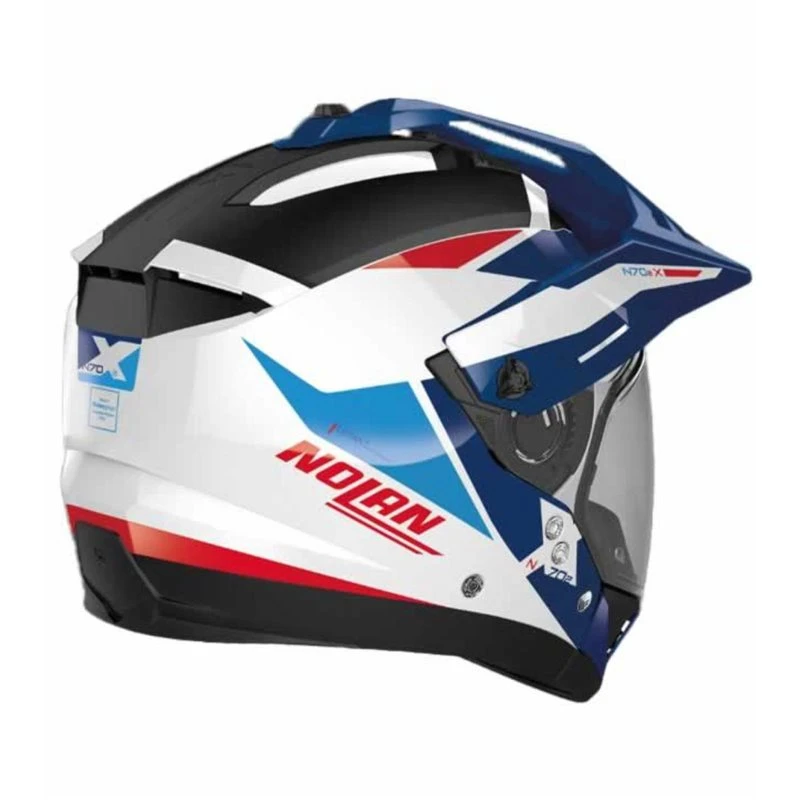 Nolan N70-2X Stunner N-Com Helmet (Metal White/Blue/Red) 2 Nolan N70-2X Stunner N-Com Helmet (Metal White/Blue/Red) - Image 2