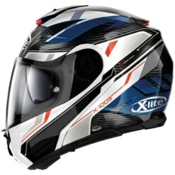 X-Lite X-1005 Ultra Carbon Powertrain N-Com Helmet (Blue|White) -Motorcycle Equipment Store 35505 2